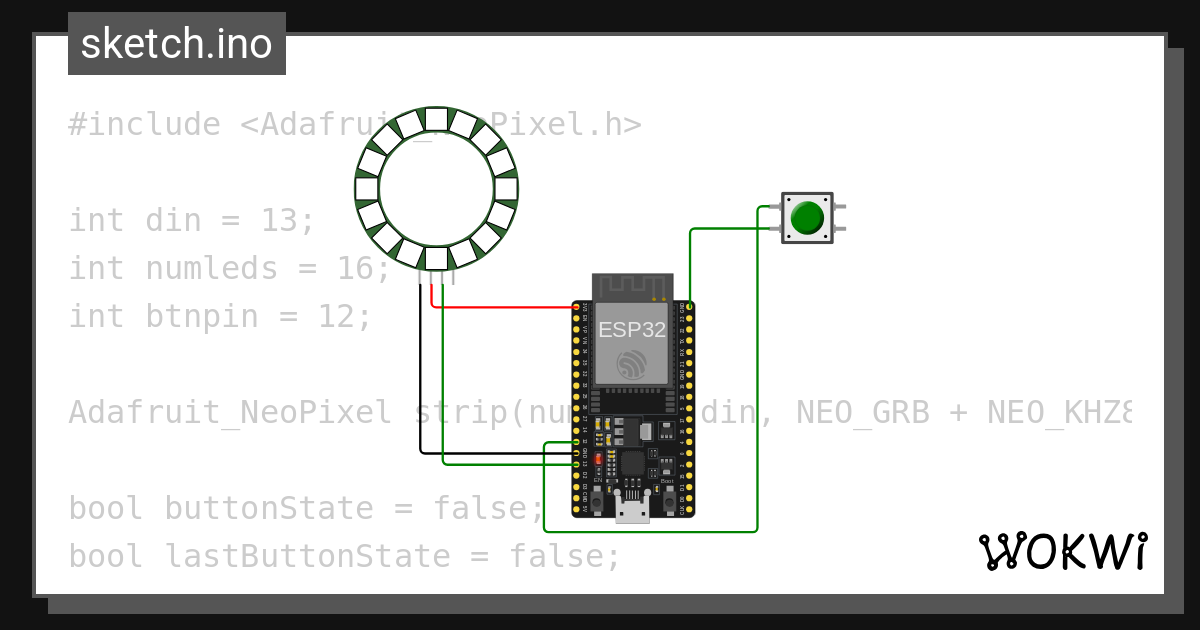 neopixel diff colors - Wokwi ESP32, STM32, Arduino Simulator