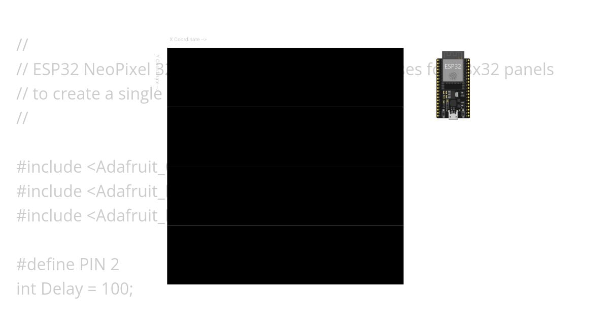 ESP32 NeoPixel 32x32 Logo Demo simulation