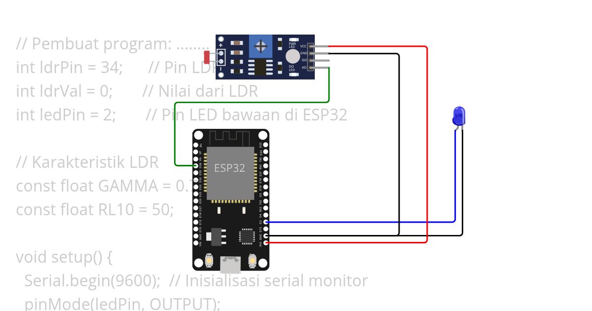 LDR LED simulation