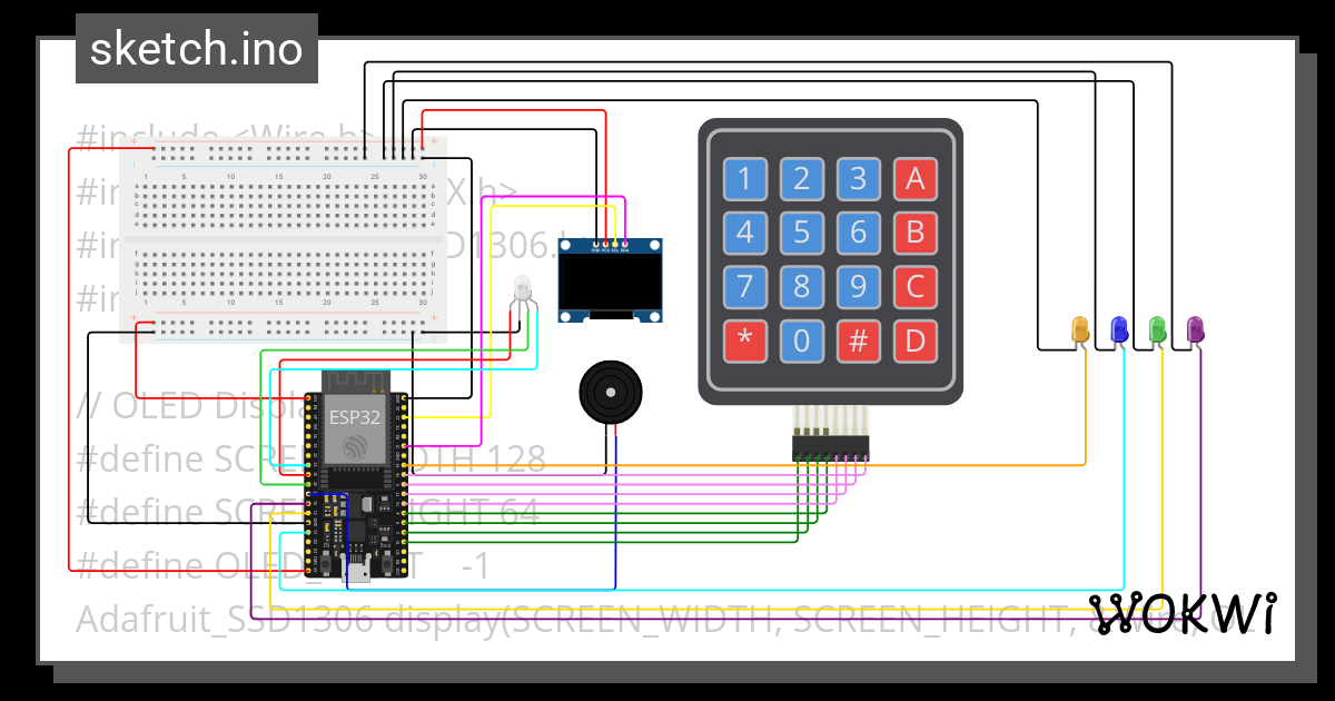 Electronic safe V1.2 - Wokwi ESP32, STM32, Arduino Simulator