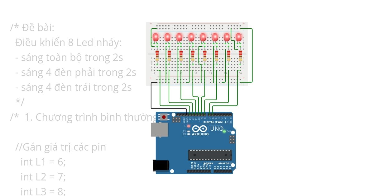 VMU_B2_HD1_ĐK 8 LED biến mảng + mã HEX simulation