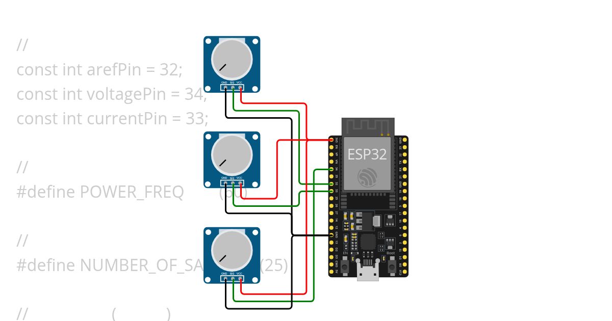 電力計 CT VT ESP32 simulation