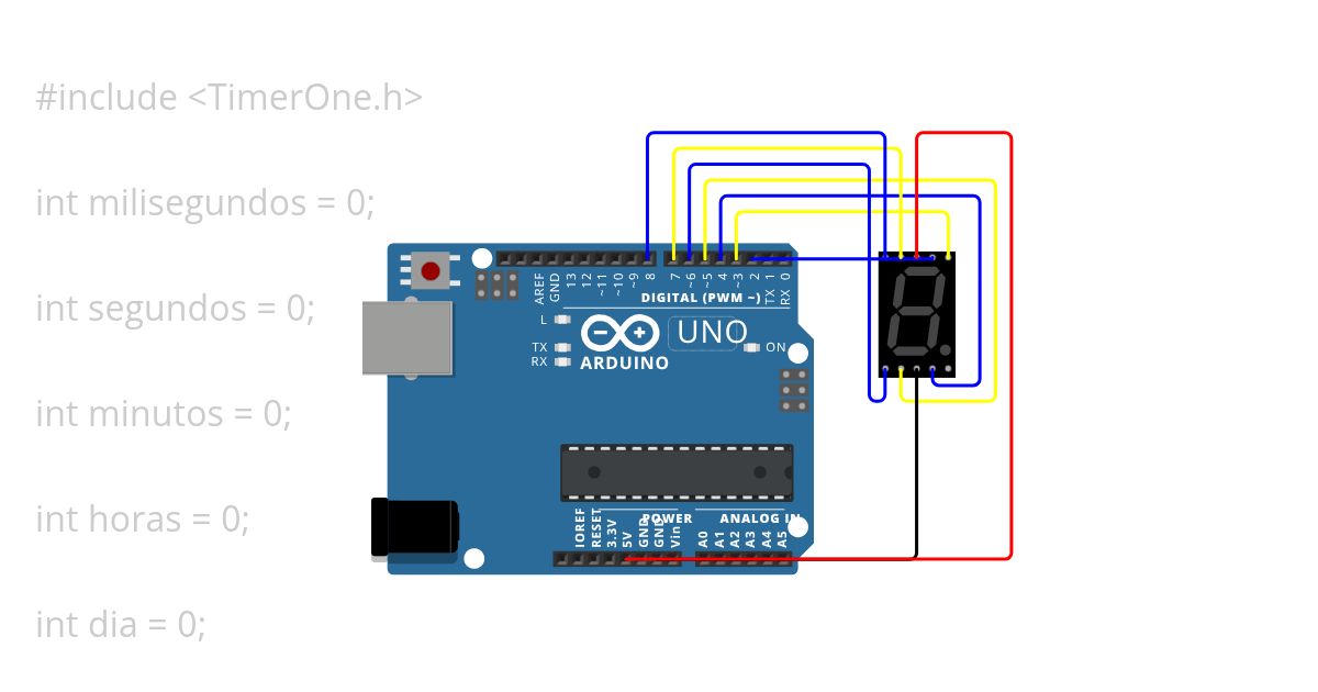 Display 7 segmentos simulation