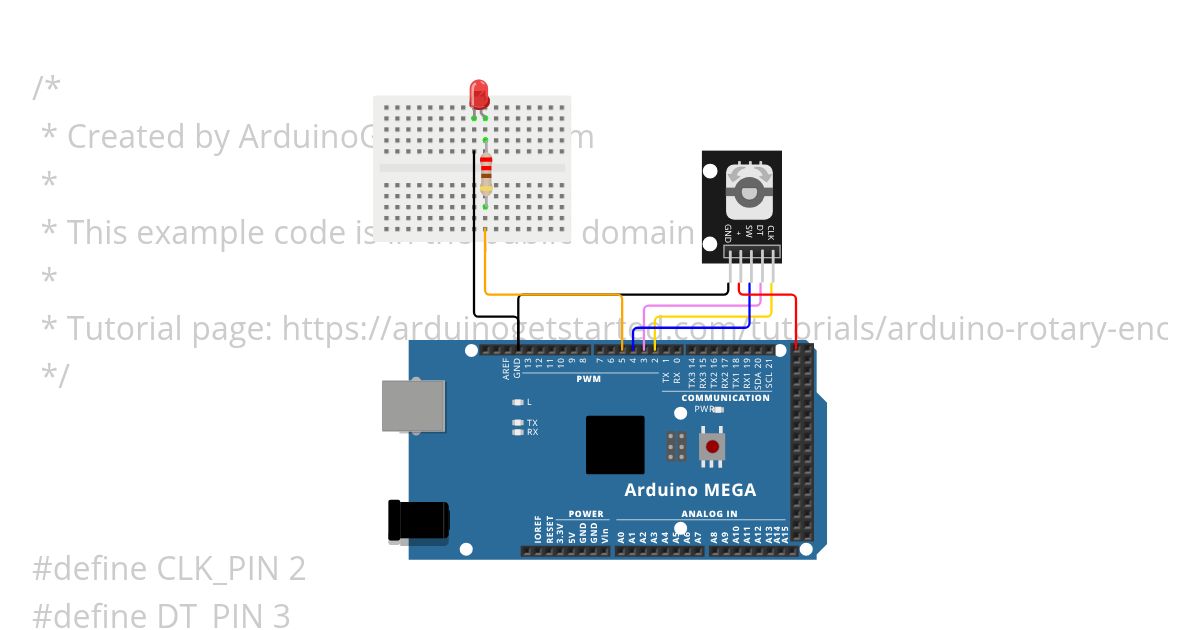Rotary encoder with led simulation
