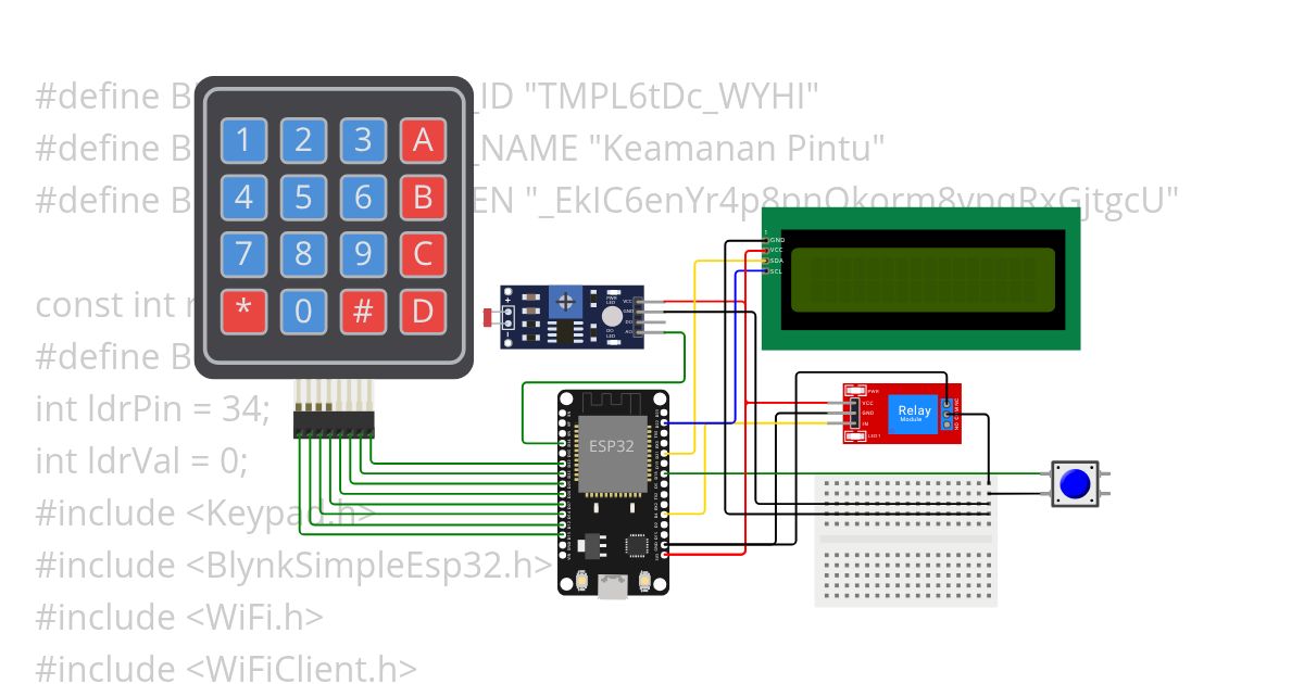 Relay LDR Blynk keypad simulation