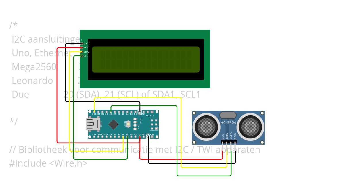 06_LCD met I2C met ultrasoon  simulation