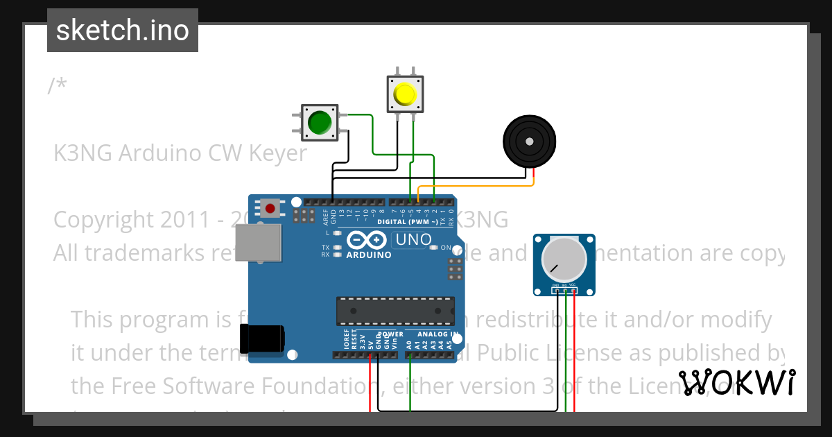 K3NG keyer - Wokwi ESP32, STM32, Arduino Simulator