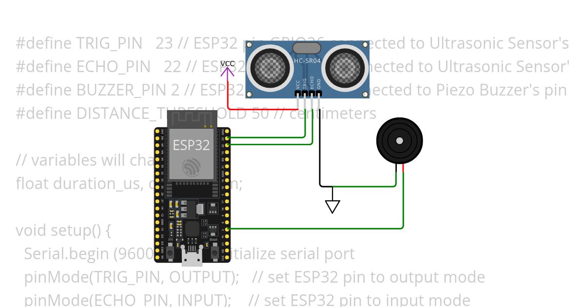 Ultrasonic Distance Sensor simulation