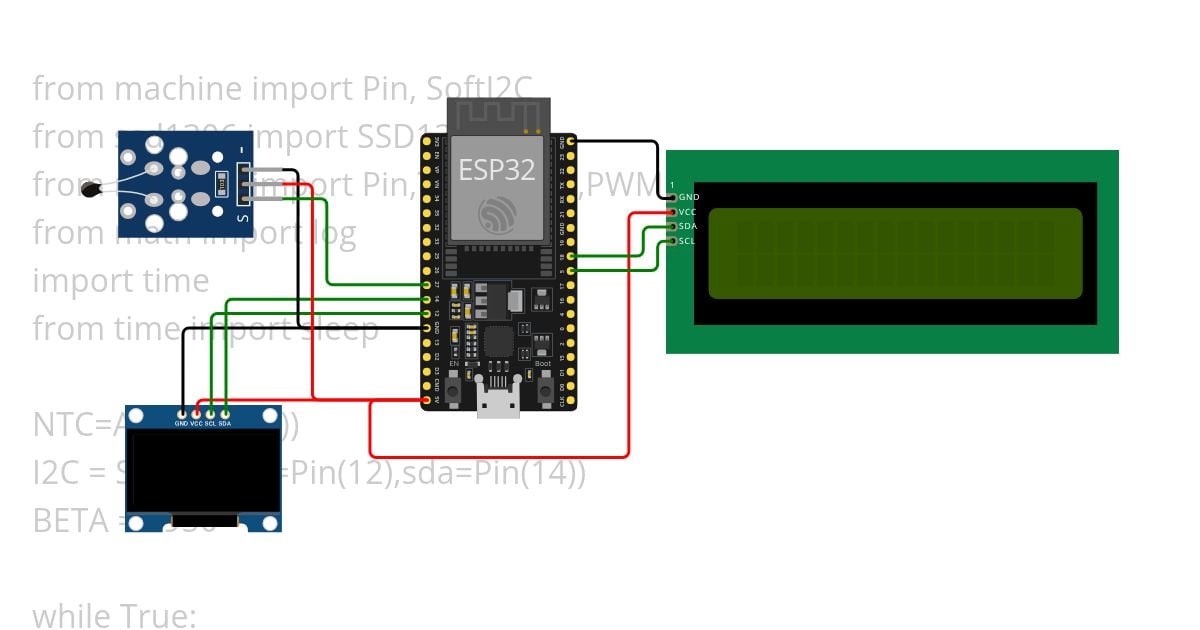 OLED thermometer simulation