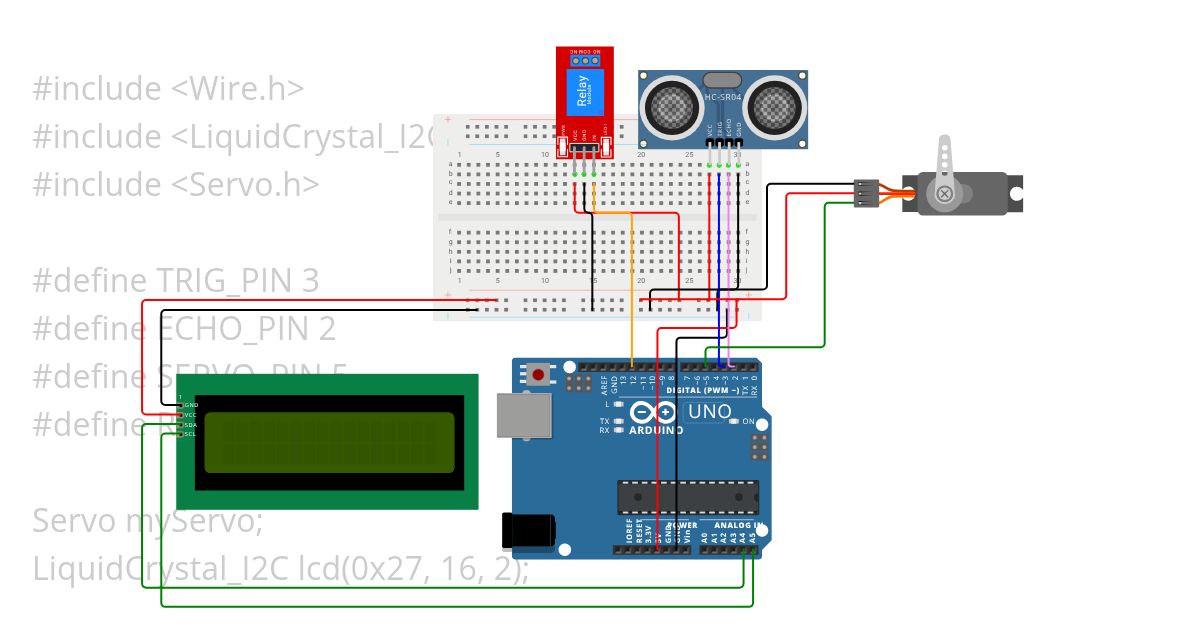 (pake breadboard) Monitoring water level pada tandon air simulation