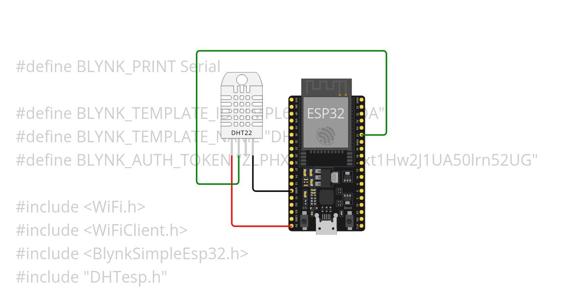 DHT Blynk Tanpa fungsi sendsensor simulation