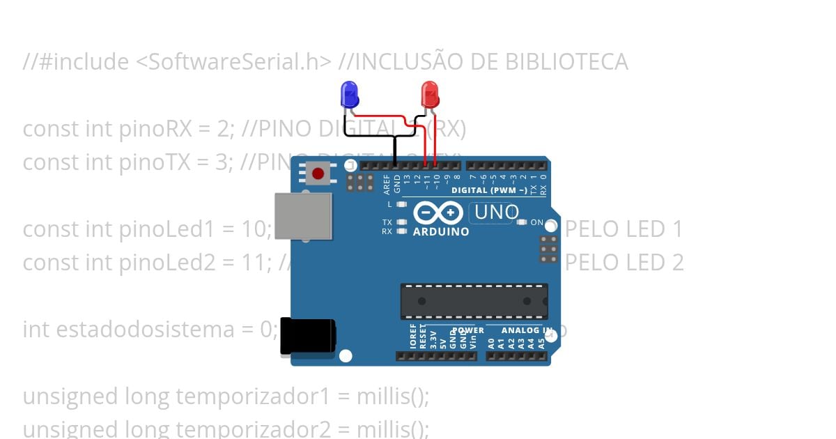 PiscaLED com temporizador millis simulation