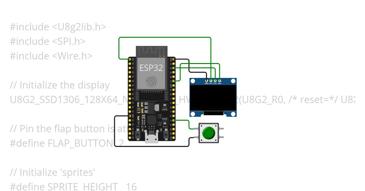 FlappyBird u8g2lib simulation