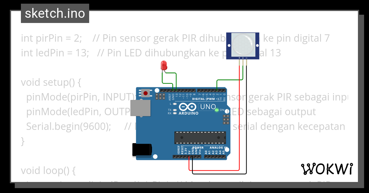 Sensor Gerak Pir Sintyabhuana Wokwi Esp Stm Arduino Simulator