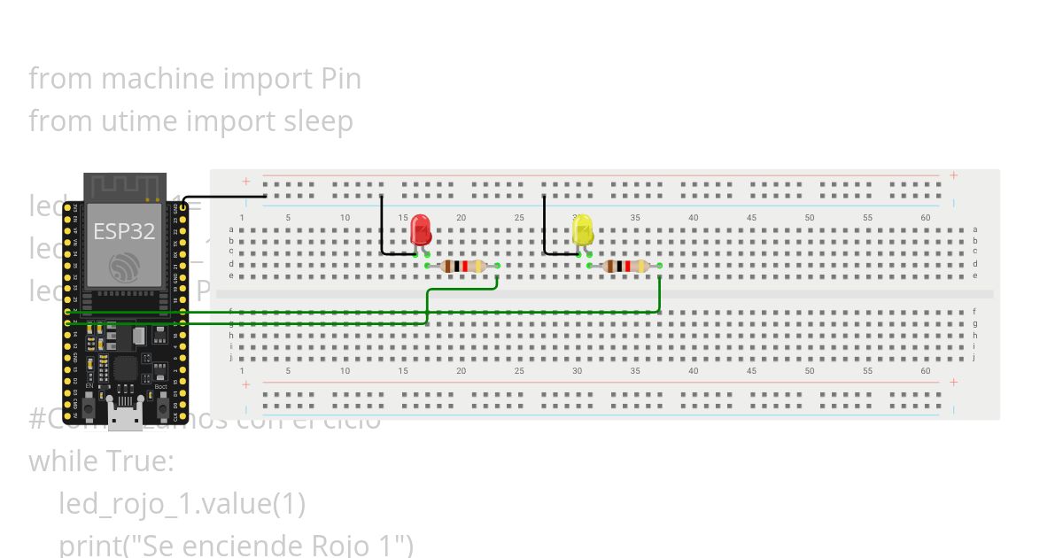 5) 2 LEDS PRENDE Y APAGA simulation