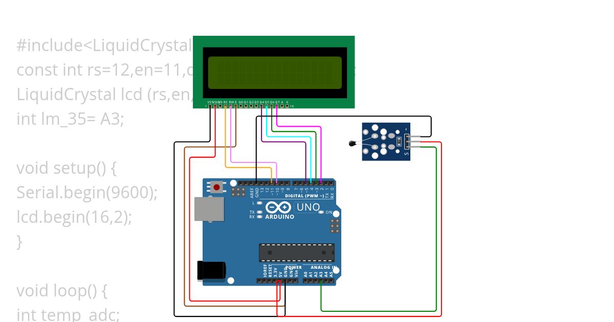 analog lm35 simulation