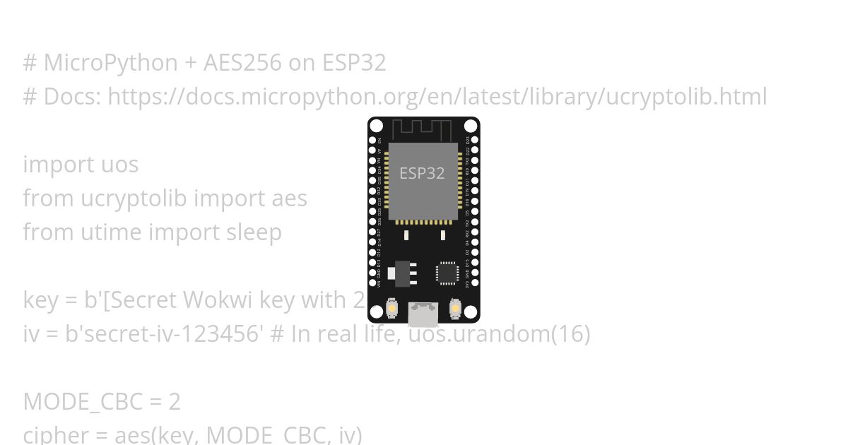 AES256 on ESP32 MicroPython  simulation