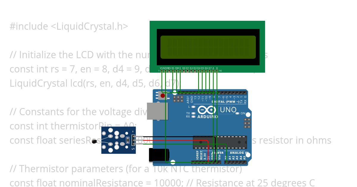 temrature display program  simulation
