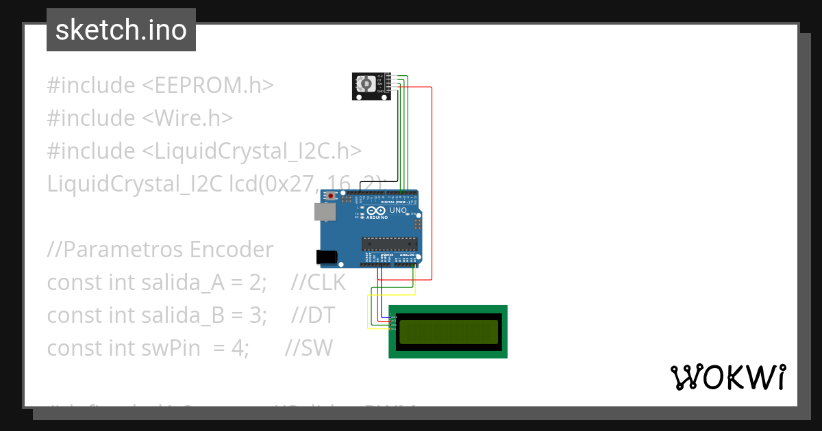 encoder_lcd_i2c - Wokwi ESP32, STM32, Arduino Simulator