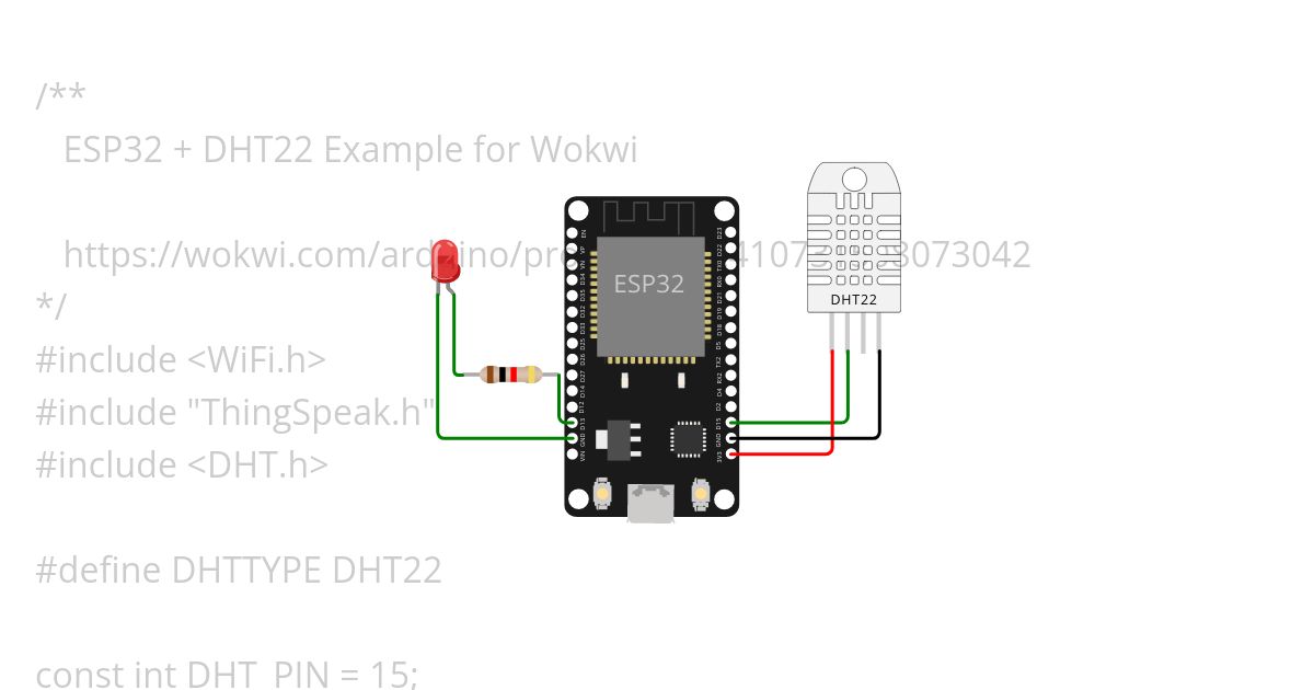 esp32-dht22-thingspeak DeVry Module 3 Test Other Library simulation