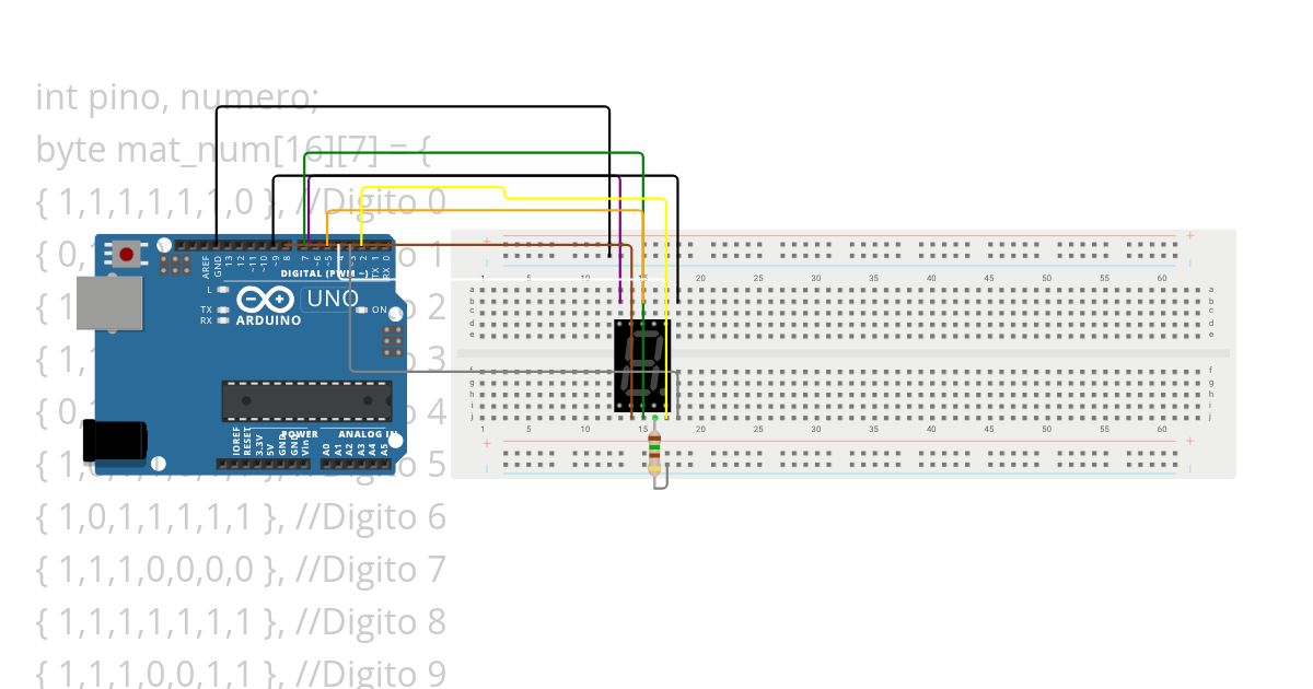 Aula 6 Arduino - Display de Led simulation