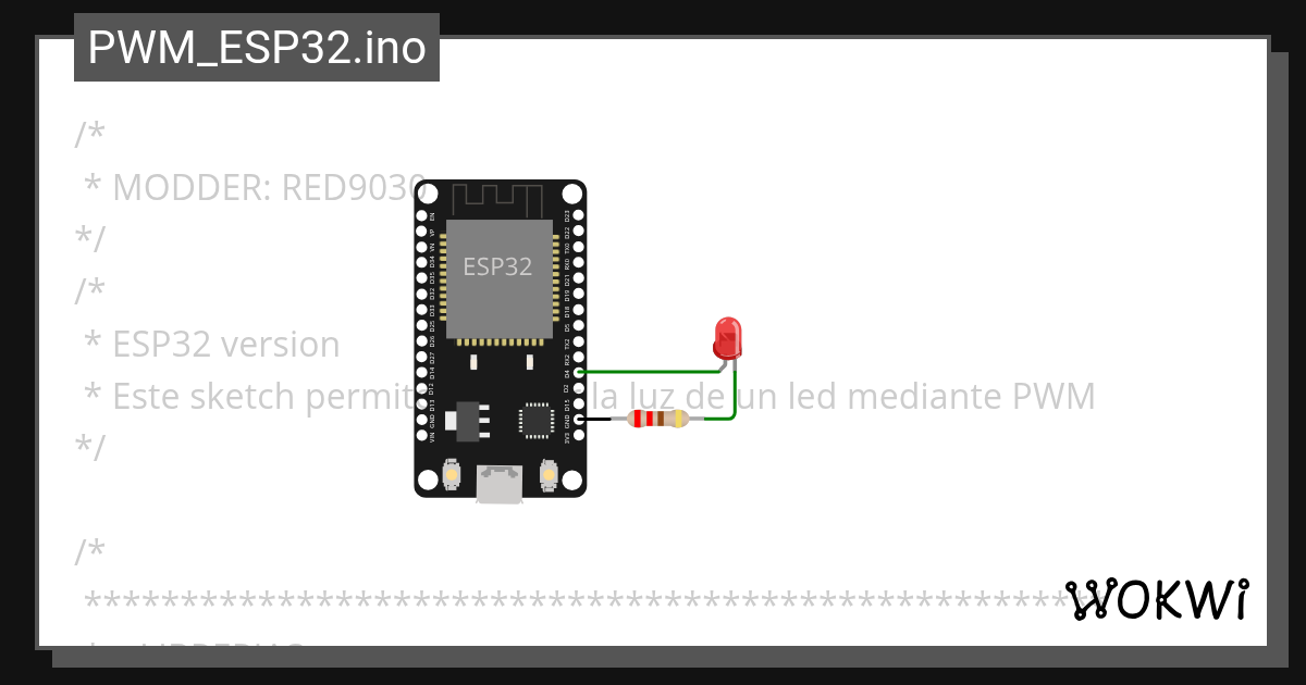 PWM_ESP32 - Wokwi ESP32, STM32, Arduino Simulator