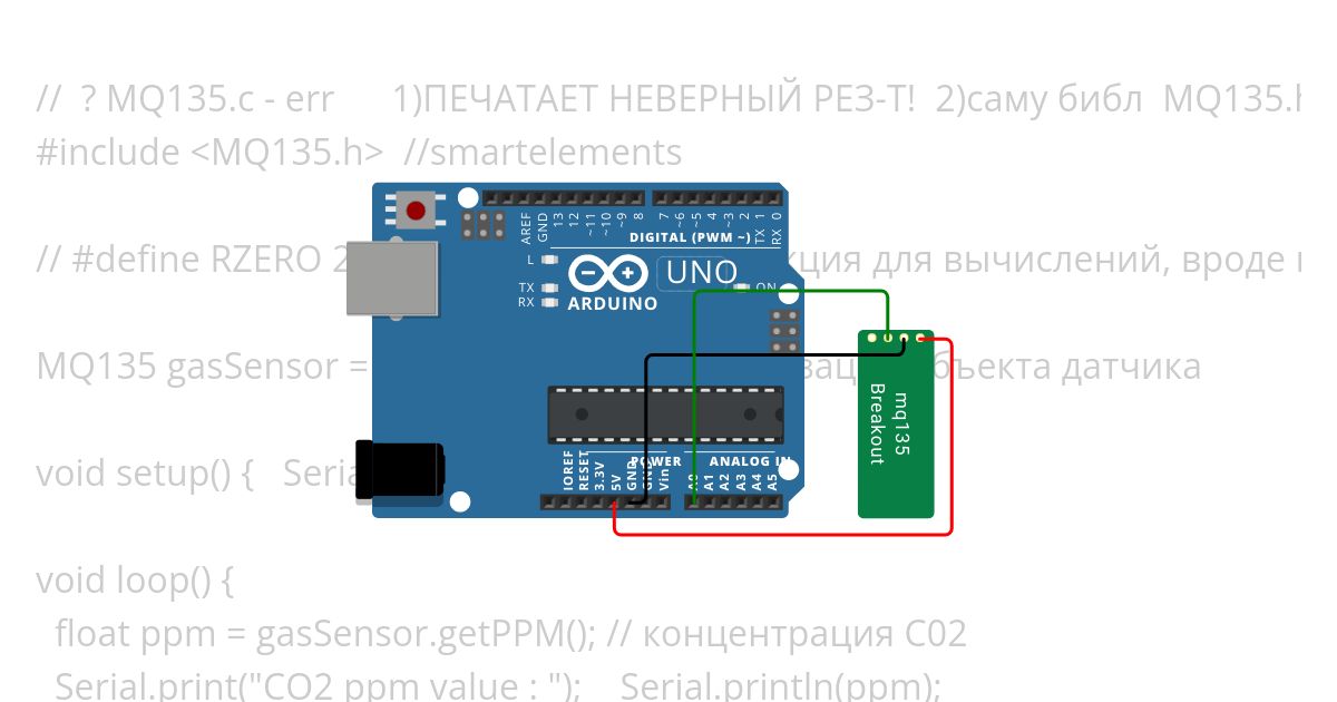 err MQ135 AirQuality  simulation