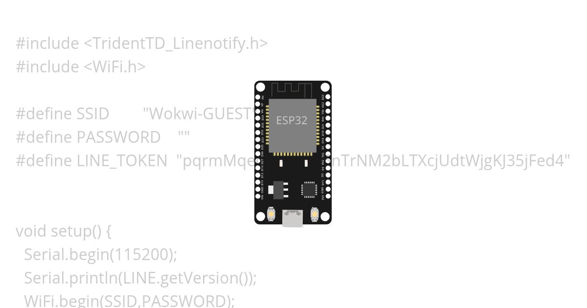 esp32 แจ้งเตือนผ่านไลน์ Copy simulation