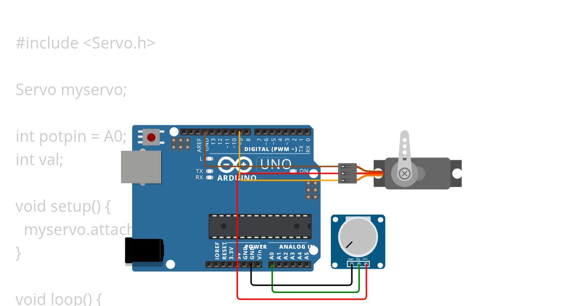servo with potensio simulation
