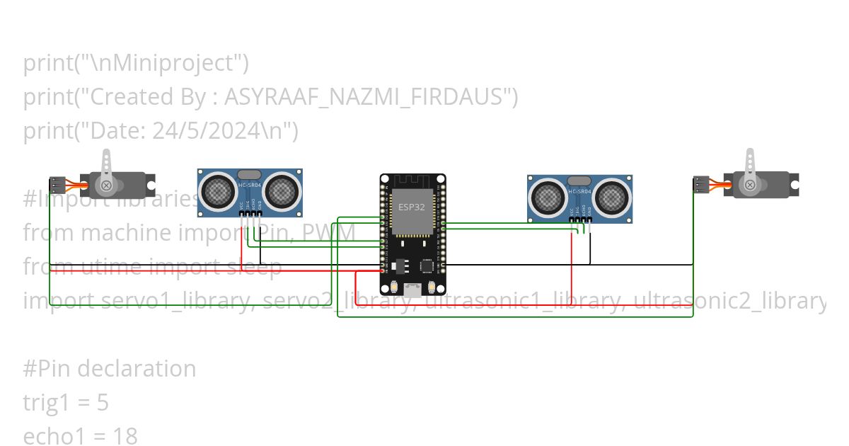 Ultrasonic Sensor _ Servo Motor simulation
