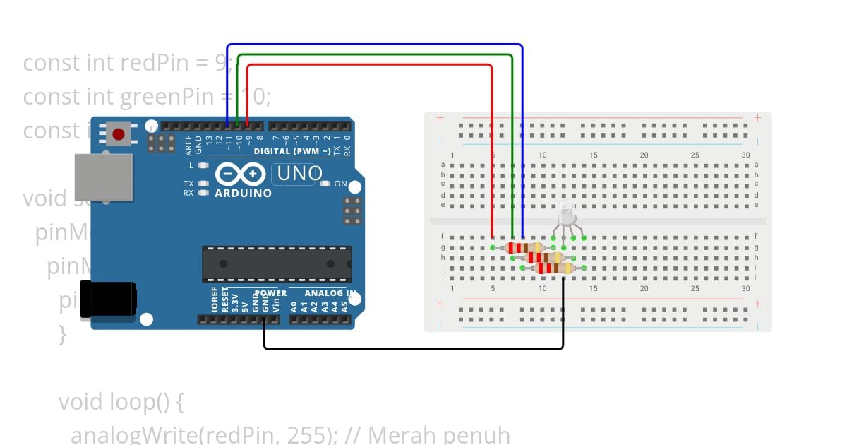 Kontrol Lampu RGB dengan PWM simulation
