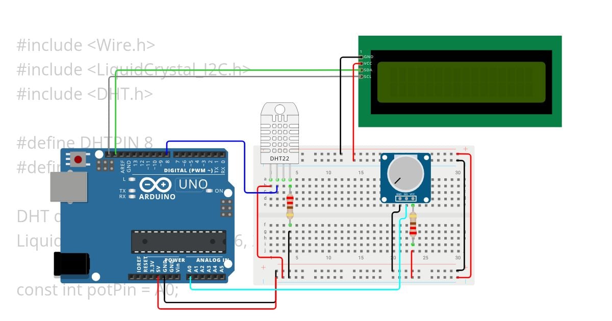 Pengontrolan Kecepatan Motor dengan Potensiometer  simulation