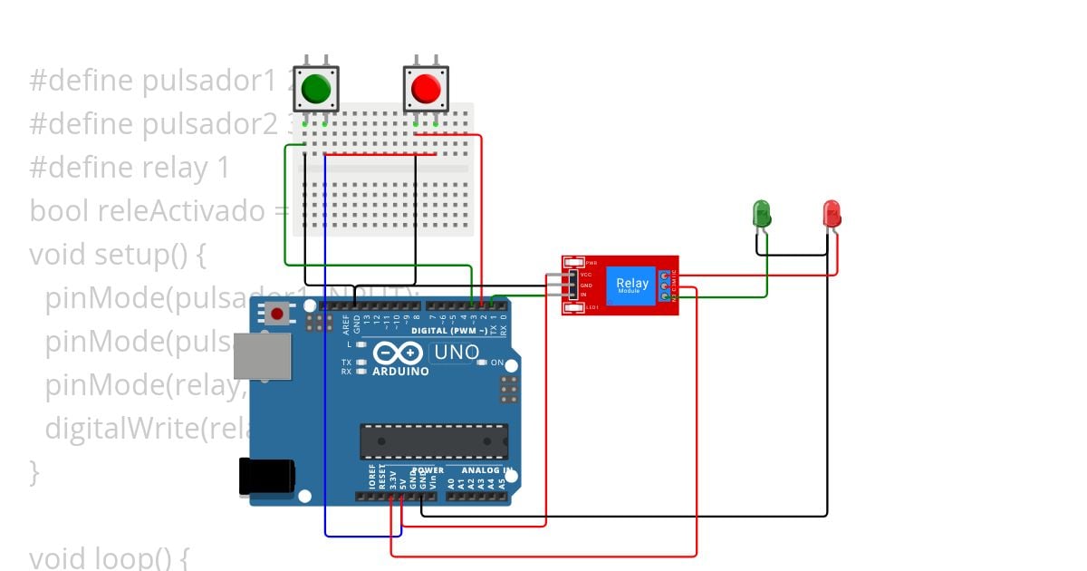 Rele mas botonera simulation