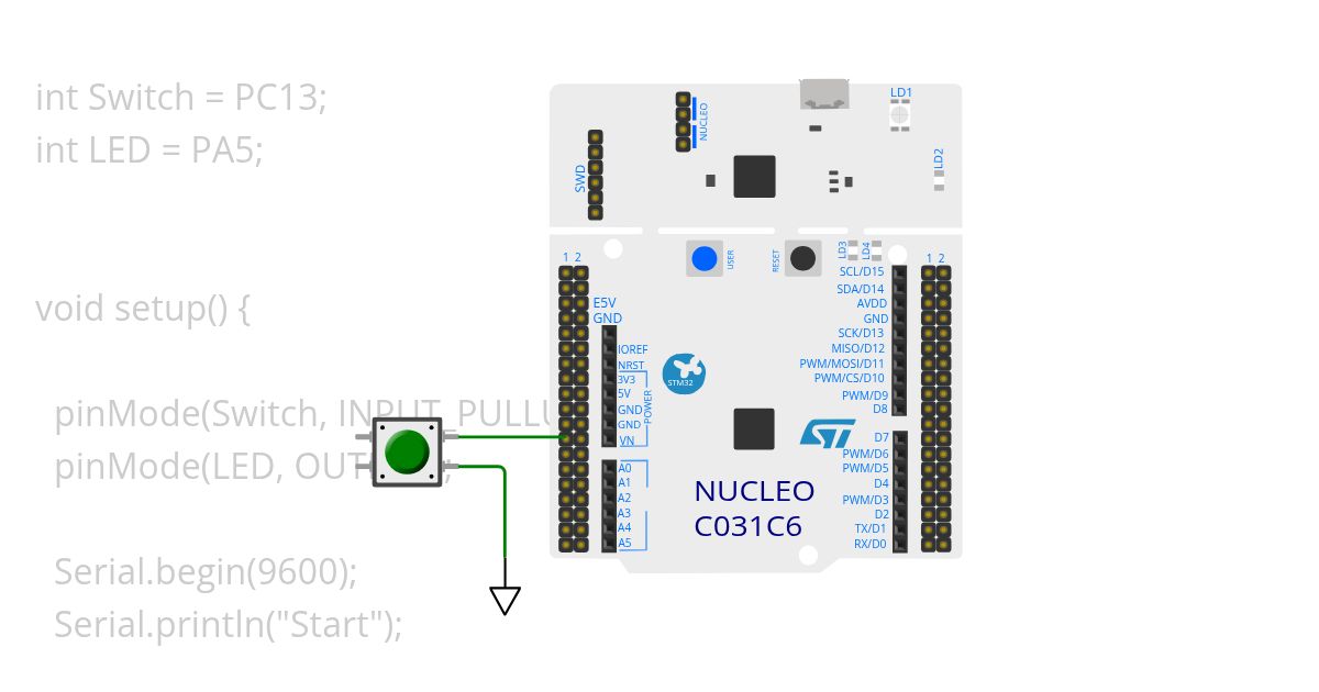 Arduino - NUCLEO-C031C6 Button simulation