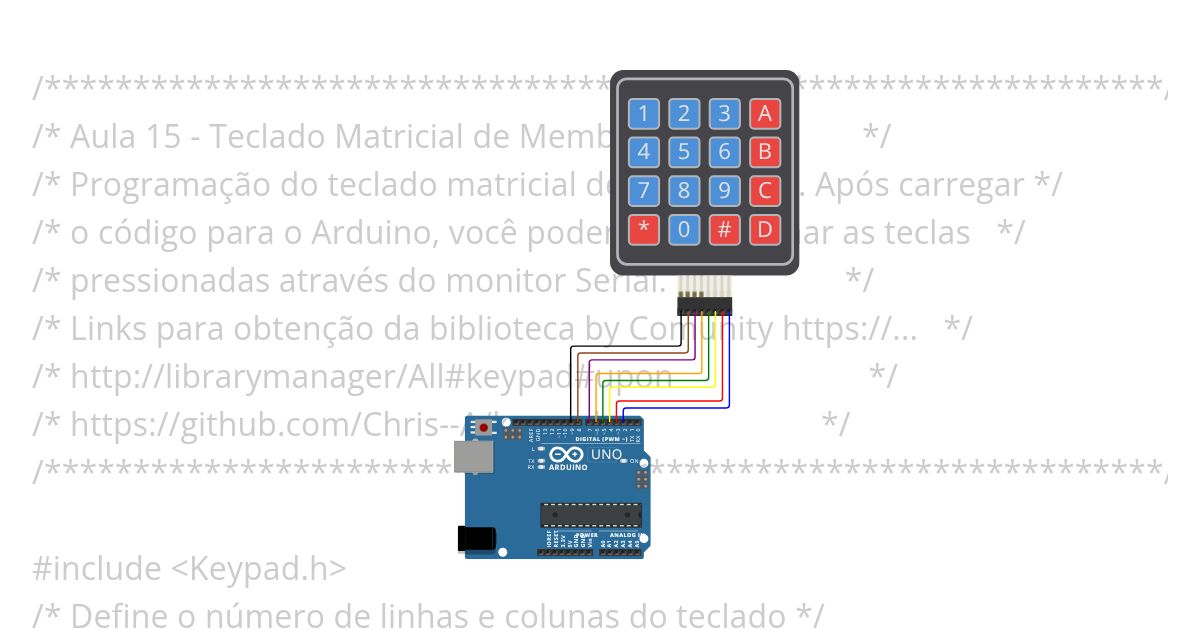 Aula 15 -Teclado Matricial de Membrana formador simulation