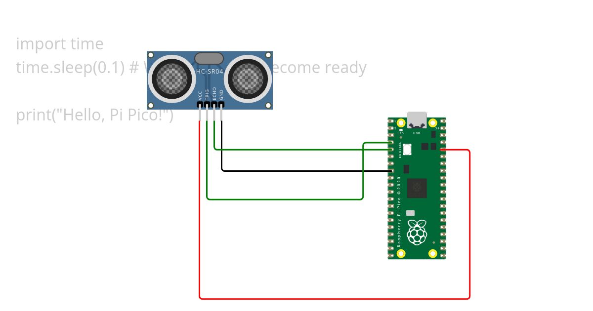 RasberryPi with ultrasonic sensor simulation