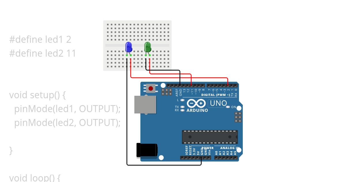 2 LED Blinking simulation