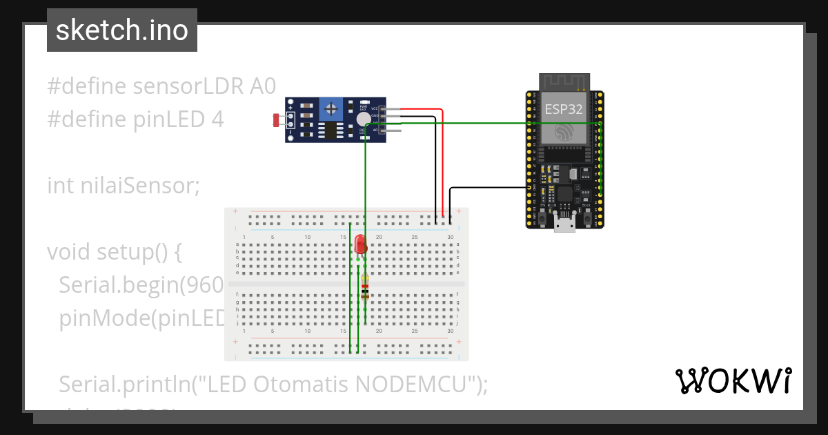LDR - Wokwi ESP32, STM32, Arduino Simulator