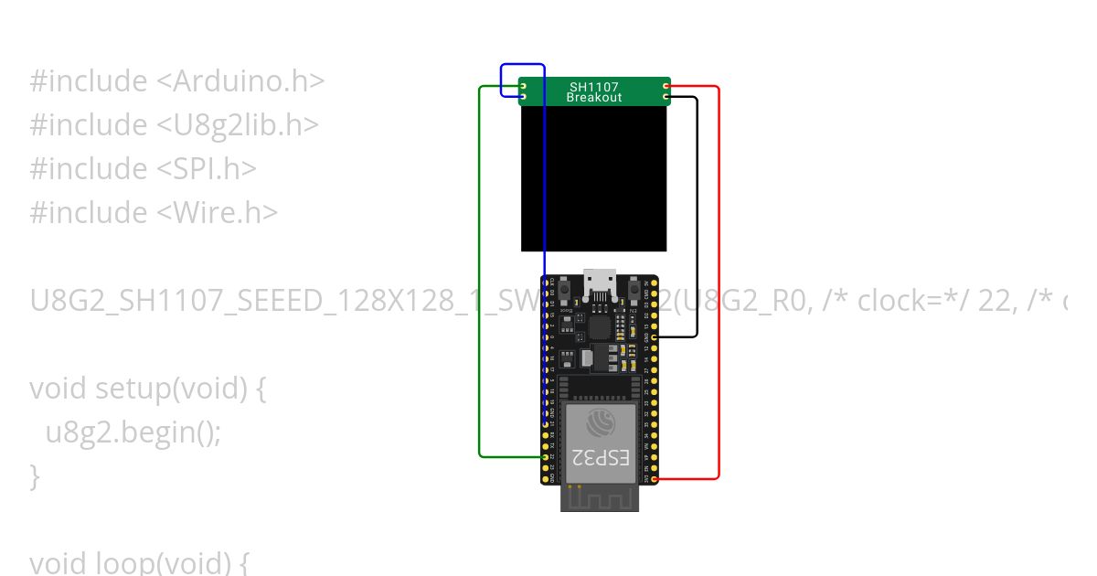 grove sh1107 I2C  simulation