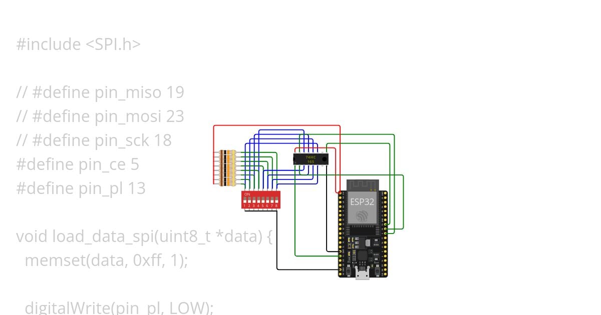 74HC165 Key Scan - Arduino simulation