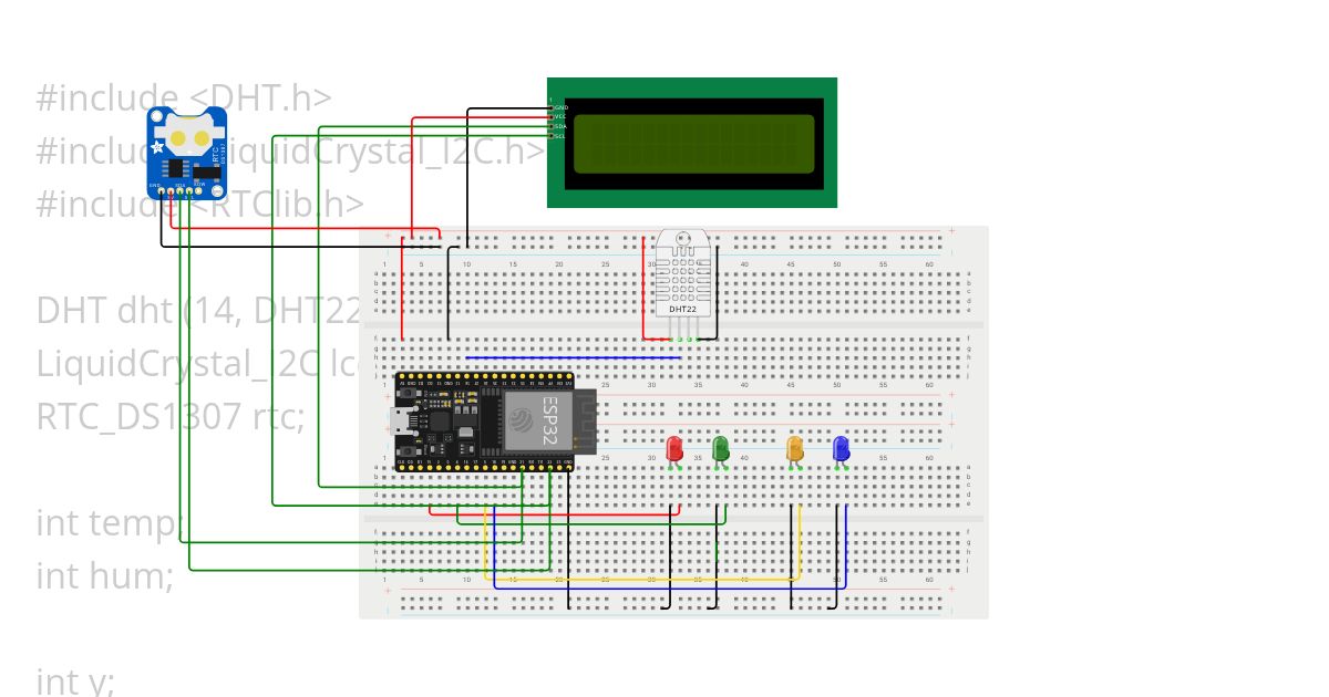 prj17 DHT Sensor LCD RTC simulation