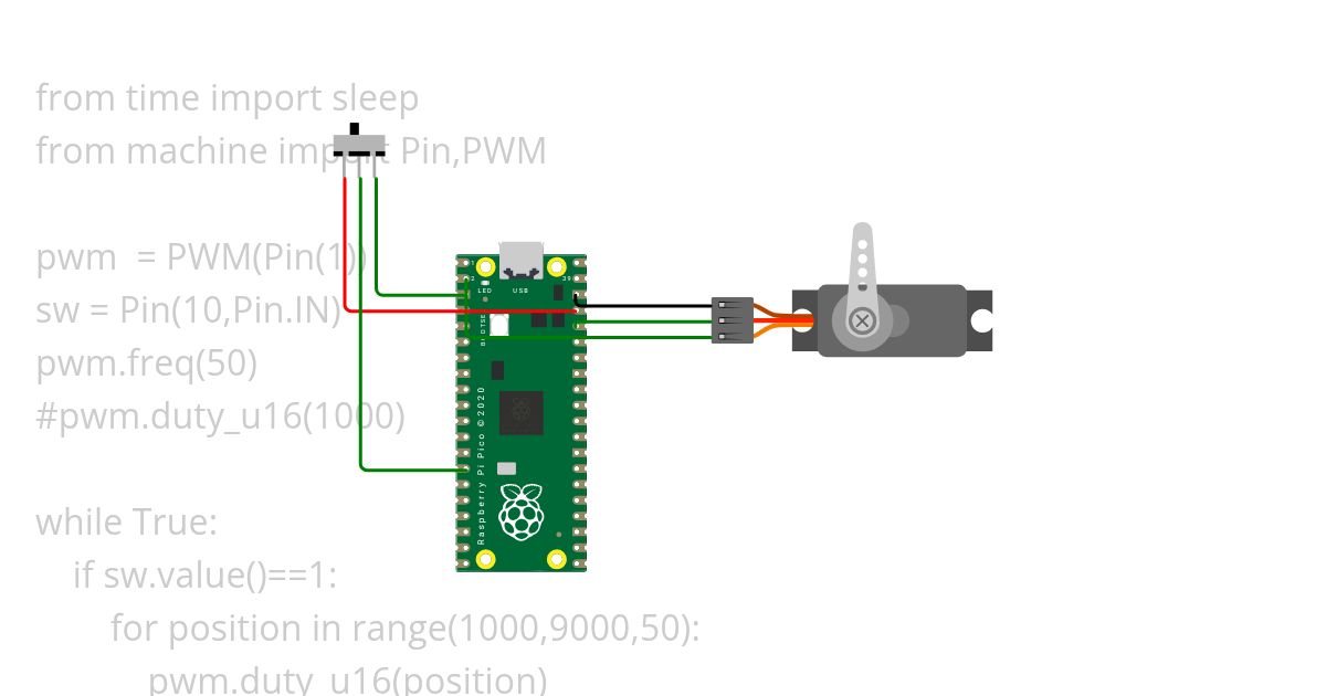 Control servo motor using switch simulation