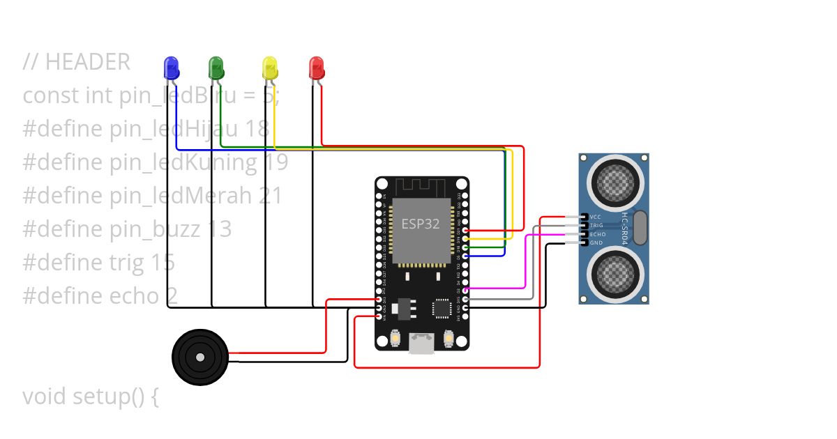 sensor parkir (ultrasonic) simulation