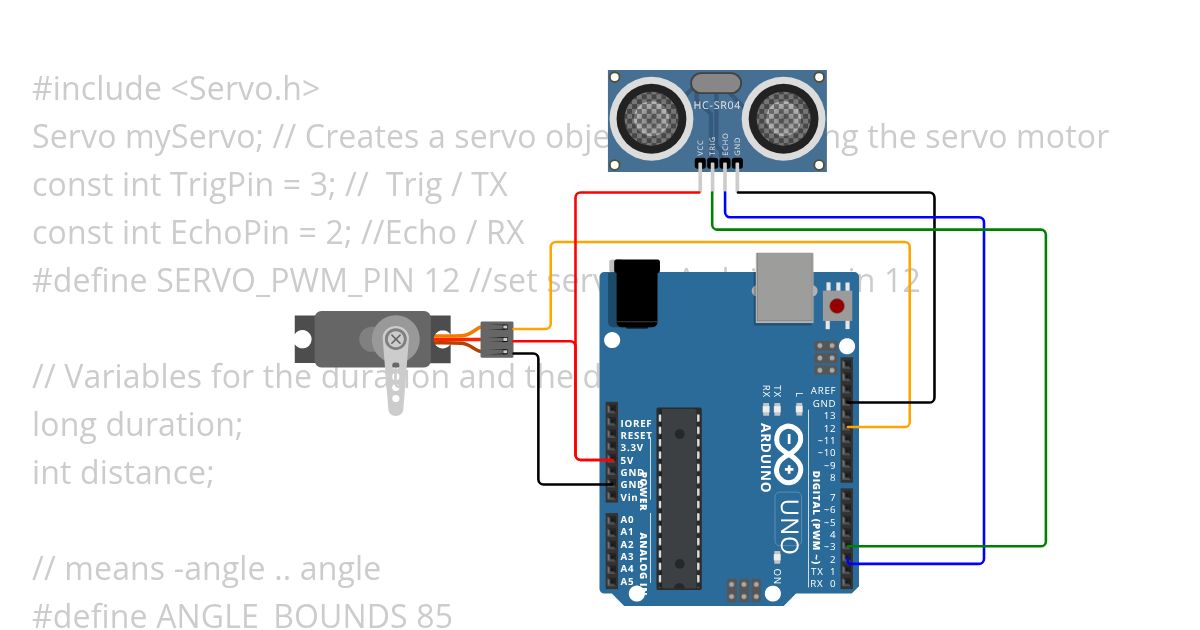 HC-SR04_servo simulation