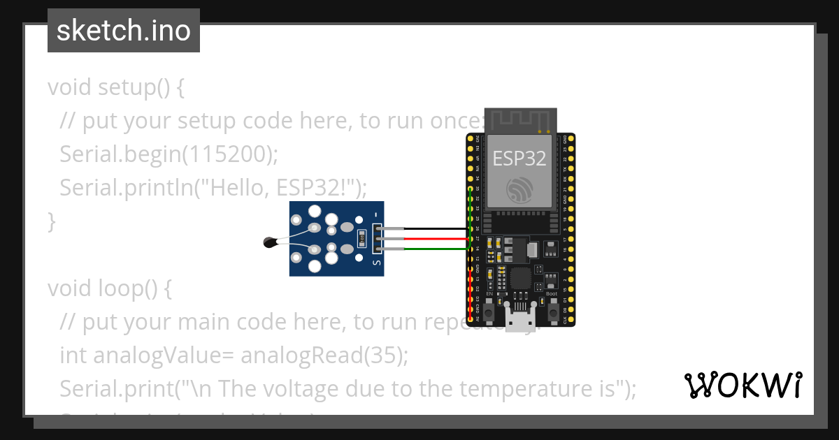 Temp Sensor - Wokwi ESP32, STM32, Arduino Simulator