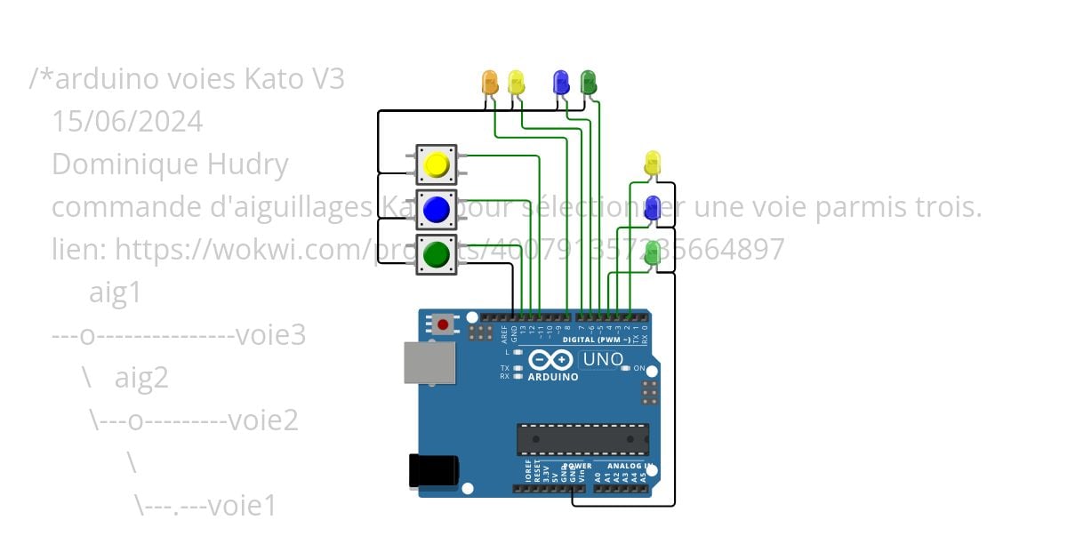 arduino 3 voies Kato simulation