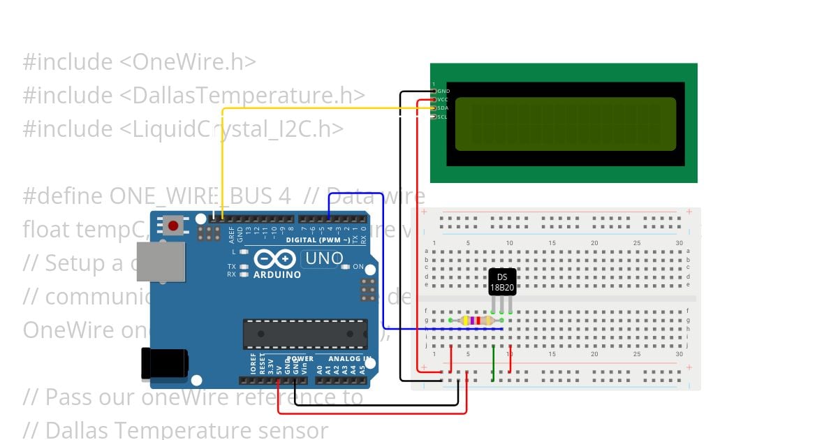 Temp Monitor LCD simulation