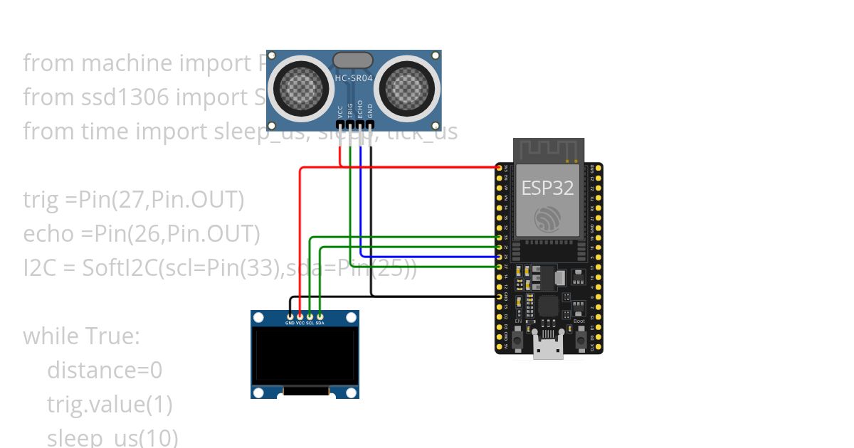 Ultrasonic Distance Sensor simulation