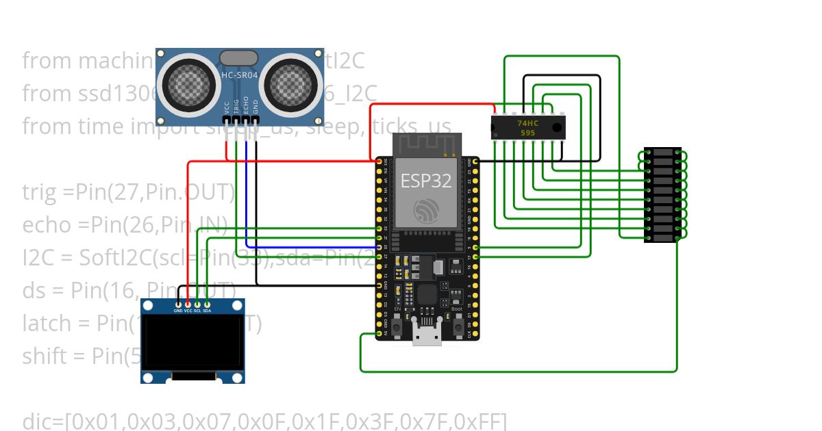 'OLED' Ultrasonic Distance Sensor  Copy simulation
