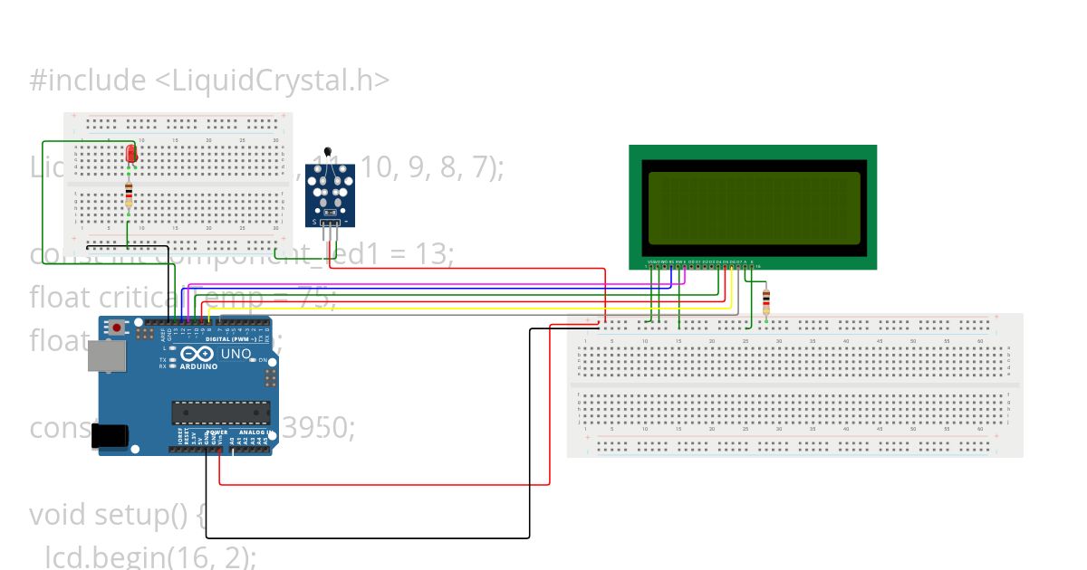 Gas sensor with led  simulation